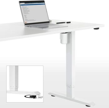 Bureau réglable en hauteur Blanc 7