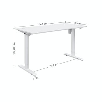 Bureau réglable en hauteur Blanc 8