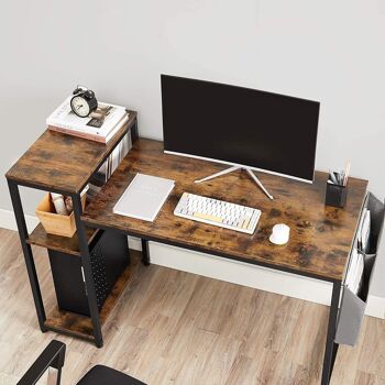 Bureau d'ordinateur avec étagère et poche latérale 5