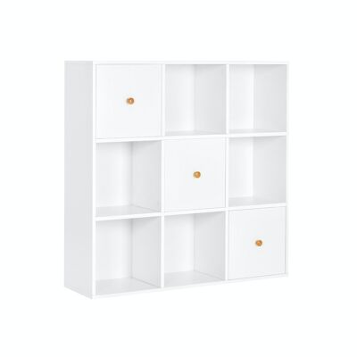 Librería con puertas blanco