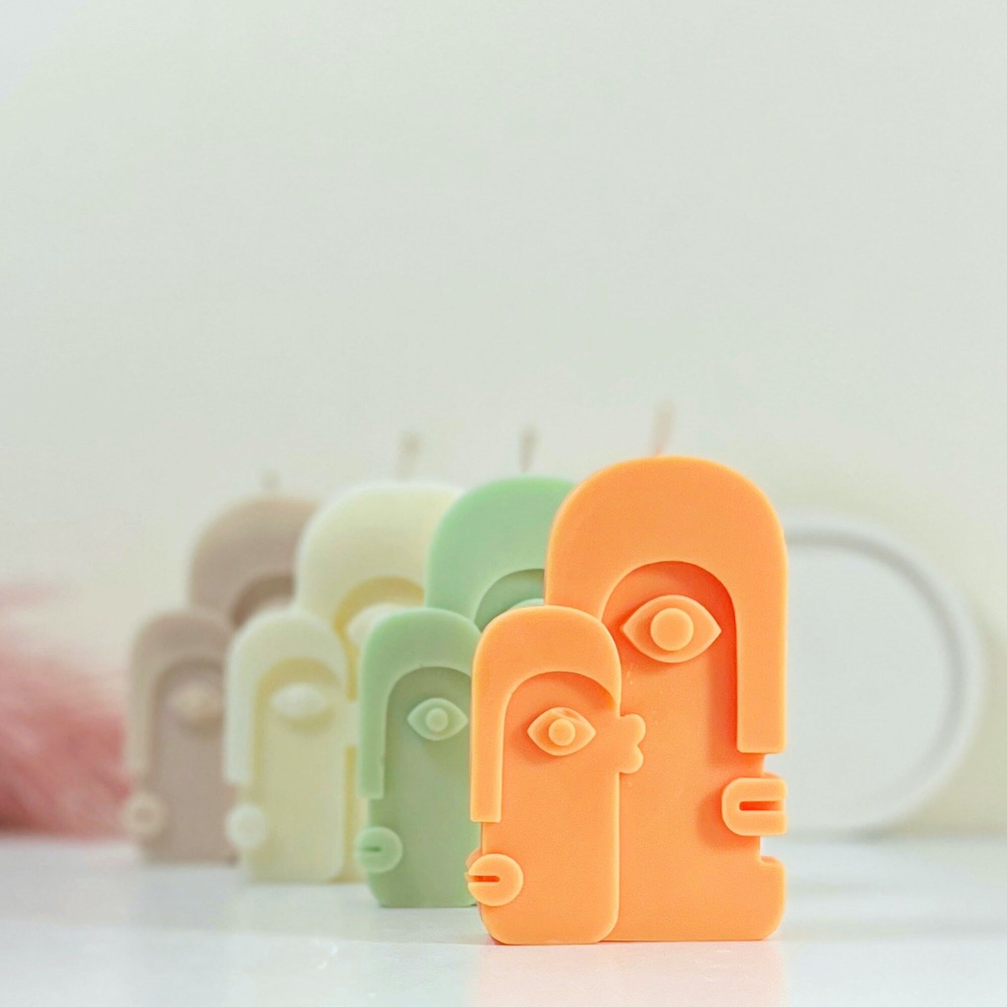 Faccia astratta Minimalista Soia Candela Faccia Scultura Arte