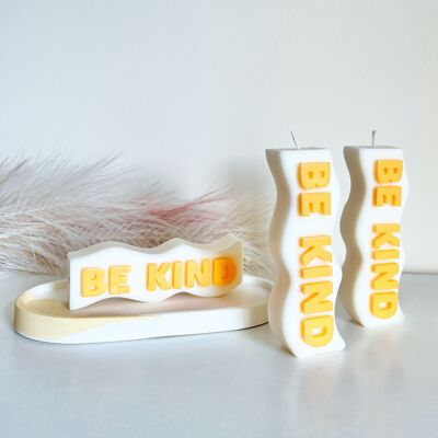 Word Art Candle with Text Saying “Be Kind”  Quirky Candle
