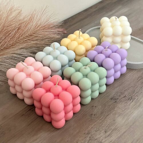 Pastel Soy Decorative Bubble Candle Vegan Cube Candles