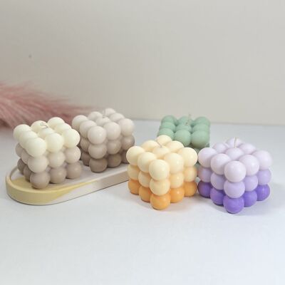 Ombre Candle Colour Gradient Bubble Cube Candle in Pastel