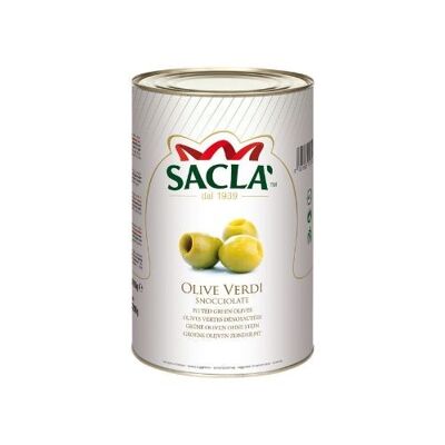 NATURAL PITTED GREEN OLIVES 4.3kg