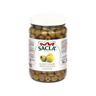 NATURAL PITTED GREEN OLIVES 1.55kg