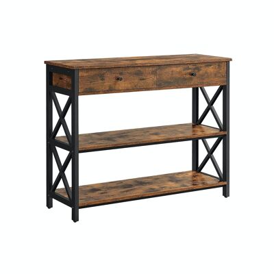 Industrial style console table with 2 drawers