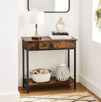 Table console de style industriel avec tiroir 4