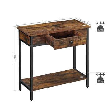 Table console de style industriel avec tiroir 8