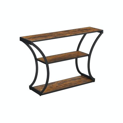 Industrial style console table with 3 shelves