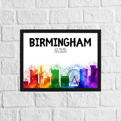 Birmingham rainbow skyline print