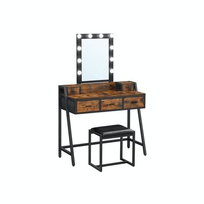 Industrial design dressing table with stool