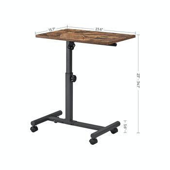 Table d'appoint style industriel vintage marron-noir 9