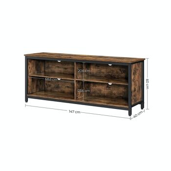 Meuble TV industriel vintage marron-noir 8