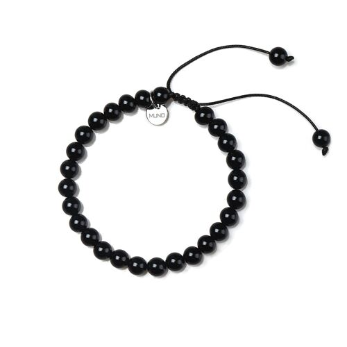 bracelet cordon de cire en perles d'Onyx