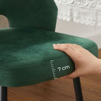 Ensemble de 2 chaises de salle à manger avec revêtement en velours vert 6