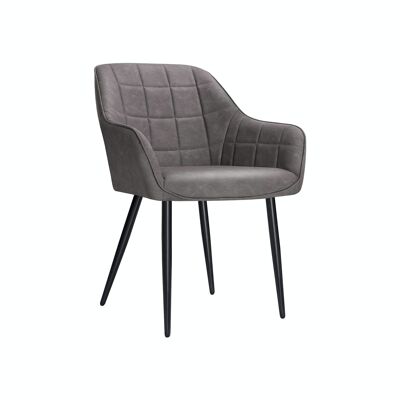 Dining chair armchair with gray PU cover