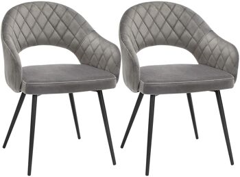 Lot de 2 chaises de cuisine modernes chaises de salle à manger gris 1