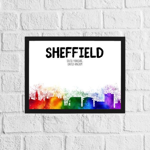 Sheffield rainbow skyline print