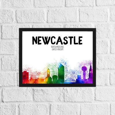 Newcastle-Regenbogen-Skyline-Druck