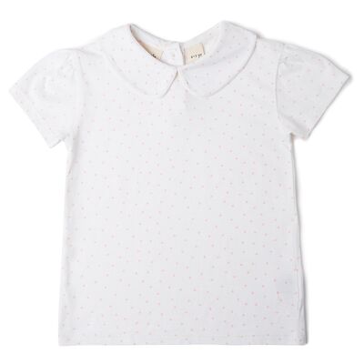 Peter Pan Short Sleeved T-Shirt - Pink Spot