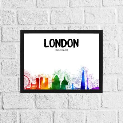 Londoner Regenbogen-Skyline-Druck