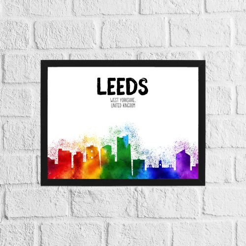 Leeds rainbow skyline print