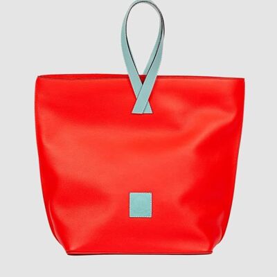 Bolso tote de mano Halia Summer Fig de piel vacuna tipo shopping