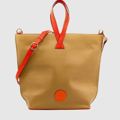 Halia CubanOlive tote bag in calfskin shopping type