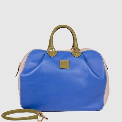 Kalos maxi handbag in cowhide leather with removable shoulder strap