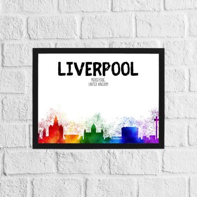 Liverpool-Regenbogen-Skyline-Druck