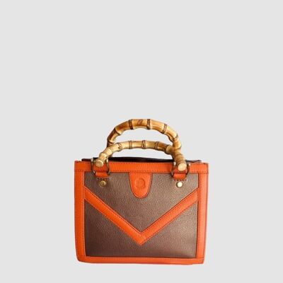 Toy Leyre leather handbag in Bronze and Orange