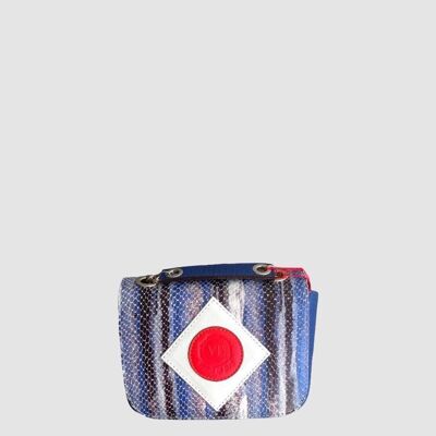 Blue snake-effect cowhide leather Poison chain bag