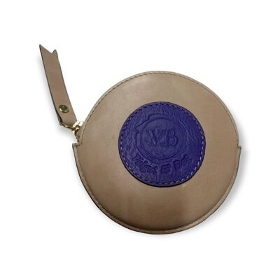 Round Purse in Pink and Purple Calfskin