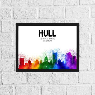 Hull Regenbogen-Skyline-Print