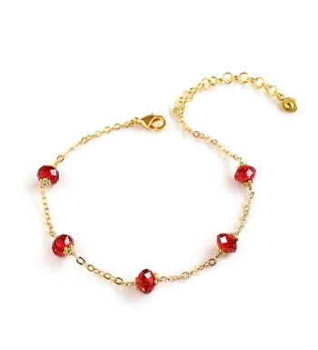 Bracelet en or avec cristaux Rouge Écarlate 2