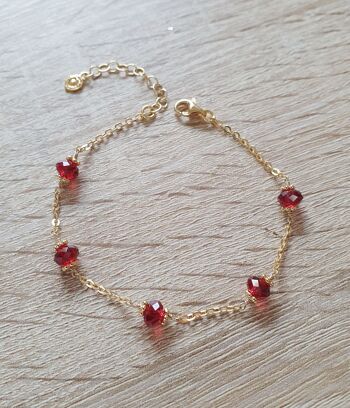 Bracelet en or avec cristaux Rouge Écarlate 3