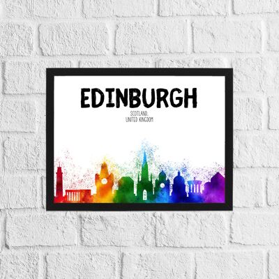 Edinburgh-Regenbogen-Skyline-Druck