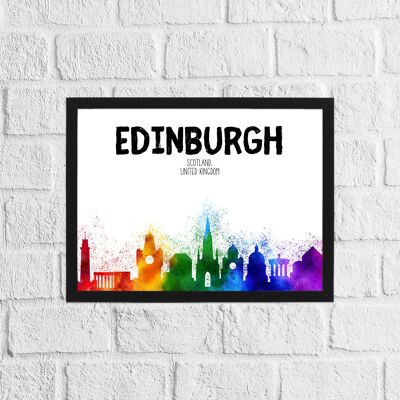 Stampa skyline arcobaleno di Edimburgo