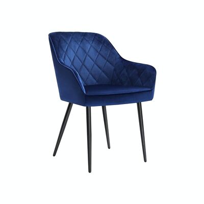 Conjunto de 2 sillas de comedor tapizadas con reposabrazos azul
