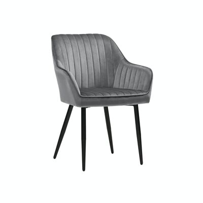 Set van 2 eetkamerstoelen fauteuil lichtgrijs