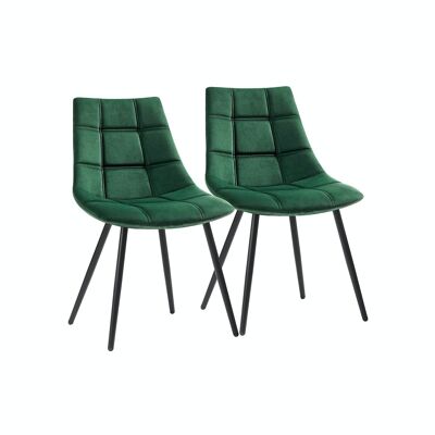 Juego de 2 sillas de comedor verde