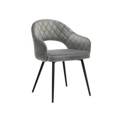 Gray velvet dining chair