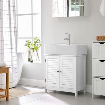 Meuble bas pour lavabo blanc mat 4