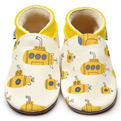 Zapatitos de Bebe de Piel con Suela de Gamuza o Goma - Submarino Amarillo