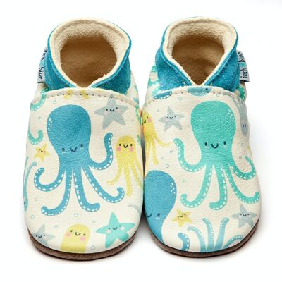 Chaussures bébé en cuir avec semelle en daim ou en caoutchouc - Octavius