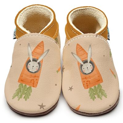 Leather Baby Shoes - Astro Bunny