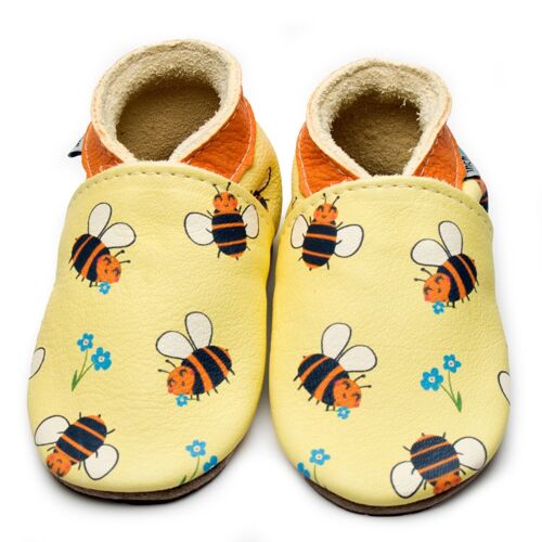 Children's Leather Shoes - Bee Happy Lemon