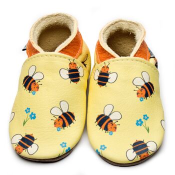 Chaussures en cuir pour enfants - Bee Happy Lemon 1