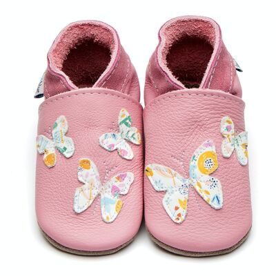 Children's Leather Shoes - Kaleidoscope Baby Pink/Floral